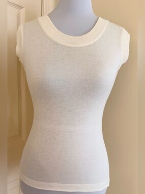 LES COPAINS DRESSY TOP OFF WHITE COLOR GAULTIER STYLE SIZE S ITALY